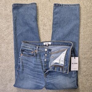 RE/DONE Jeans 70s Stove Pipe Straight Leg Womens 27 Blue Ankle Comfort Mom 90s